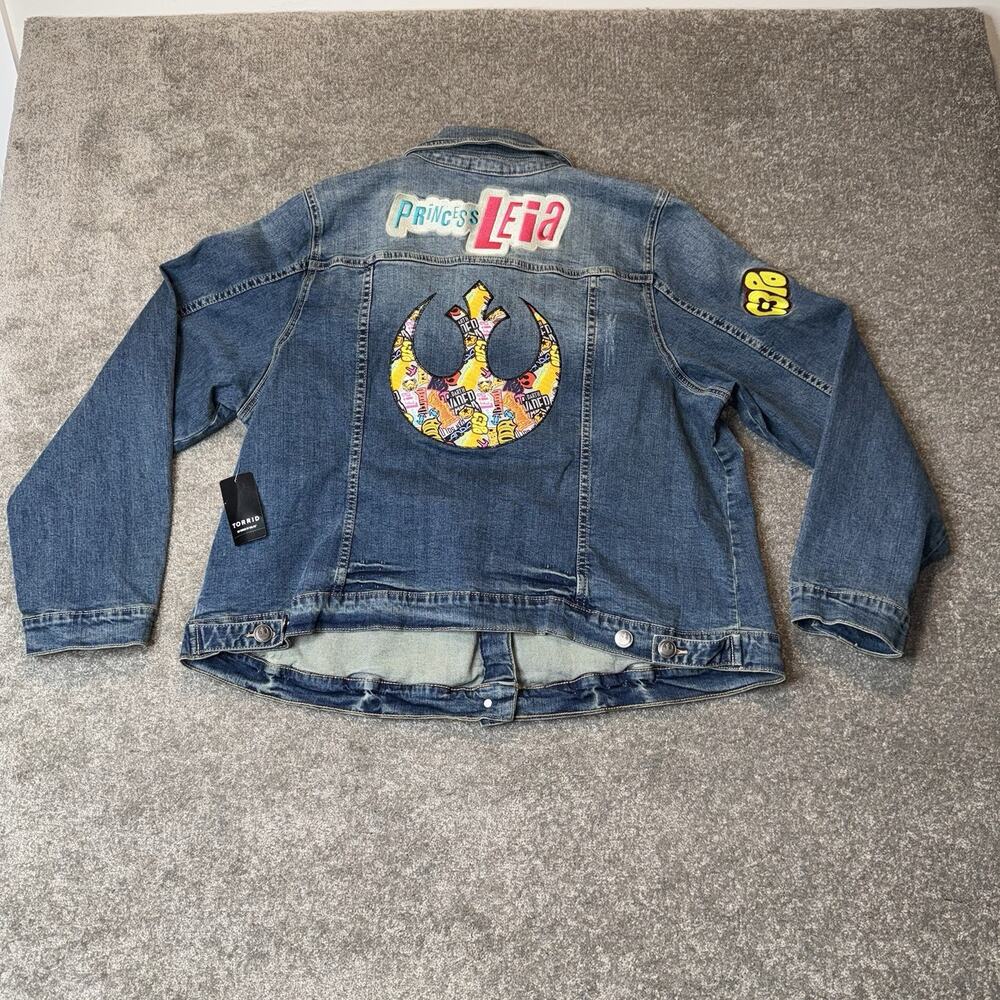 Star Wars Princess Leia Denim Jacket Plus Size 3 Torrid Rare Embroidered NWT